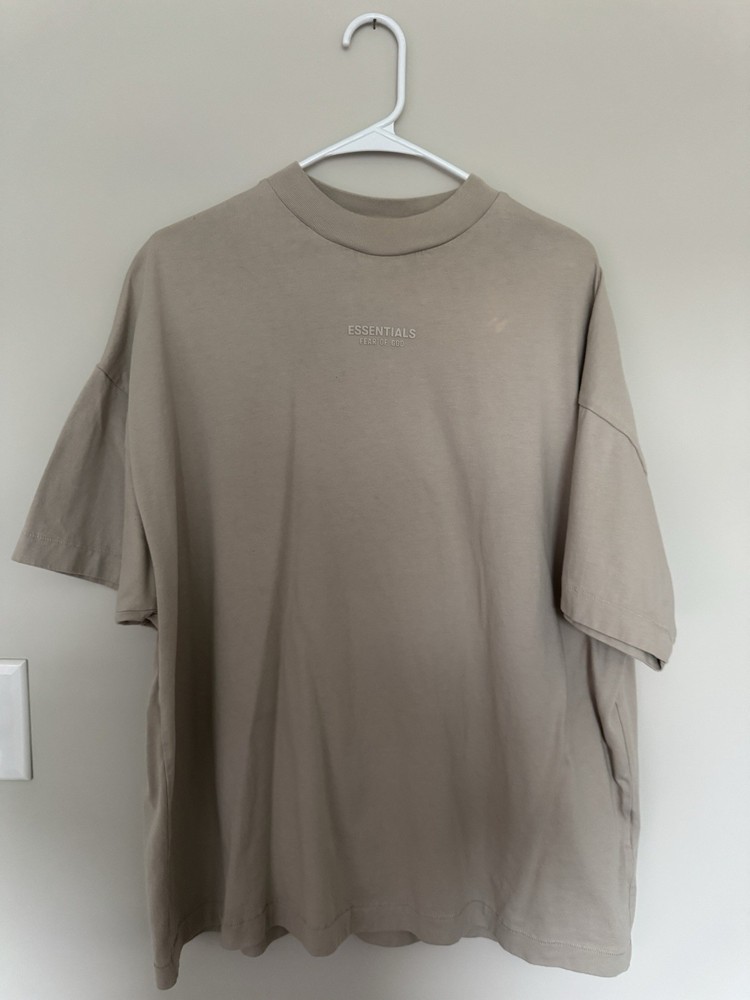 Fear of God Essentials Taupe Oversized T-Shirt Beige Heavyweight Tee Unisex