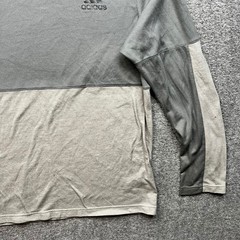 Adidas Shirt Mens Large Gray Climalite Two Tone Long Sleeve Athletic Tee L