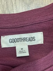 Goodthreads Shirt, Men’s Size Medium, Maroon, Short Sleeve, Quarter Buttons