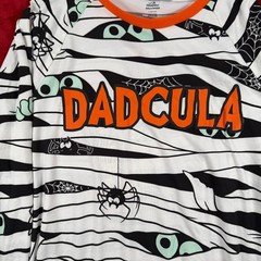 Way to Celebrate! Men’s Halloween DADCULA Long Sleeve T-Shirt White L