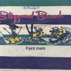 Vintage 90s Disney Blizzard Beach T Shirt Striped Graphic Size XS Water Park AOP
