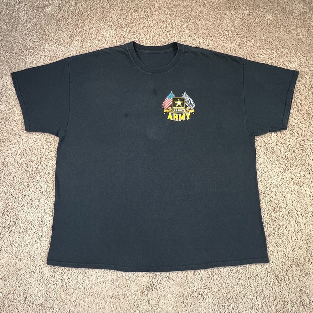 US ARMY Mens Black American Flag Graphic T-Shirt 2XL US Army Licensed Logo