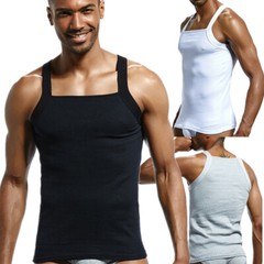 Mens Fitness Tank Top Cotton Polyester Elastic Vest Gym Training Undershirt