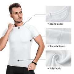 Men’s Compression Shirts 3/5 Pack, Short Sleeve Athletic Compression Tops Coo…