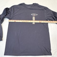 Quiksilver Men’s Size L Blue Long Sleeve Graphic Logo T-Shirt Cotton