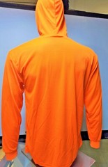 Hi Vis Long Sleeve Safety Shirt With Hoodie, Quick Dry Polyester Birdeye mesh