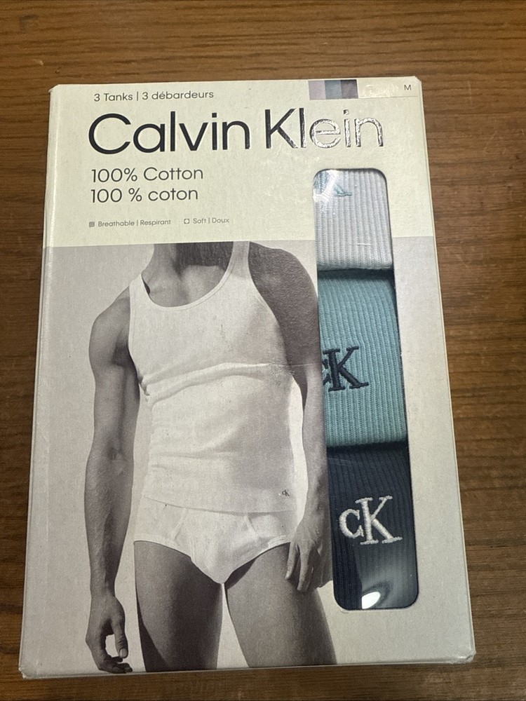 Calvin Klein Cotton RIB (SM) NB4036-313 MULTI COLOR TANK TOPS 3 PACK