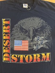 Vintage 90s Desert Storm Gulf War T-Shirt Size XL U.S.A. Eagle F-16 Fighter Jets
