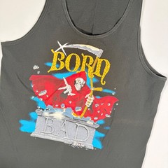 Vintage 80s 90s Born Bad Grim Reaper Rare Shirt Large Black Sleeveless