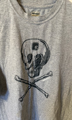 Vintage AND 1 Skull “Play At Your Own Risk” double sided gray T-Shirt Men Size L
