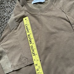 REINDEE LUSION Techwear Shirt Men XL Brown Panel Gorpcore Asymmetric Tee Urban