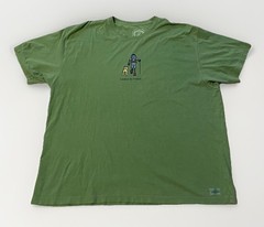 Men’s Life is Good Light Green “Leave no trace” Tshirt Hiker & Dog Sz XXL
