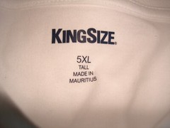 NEW “KING SIZE” White 100% Cotton w/Pocket S/S T-shirt Men’s Sz. 5XLT