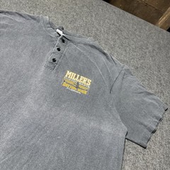 VTG 90s Millers Custom Parts Henley Biker Shirt Mens XL Fader Grunge