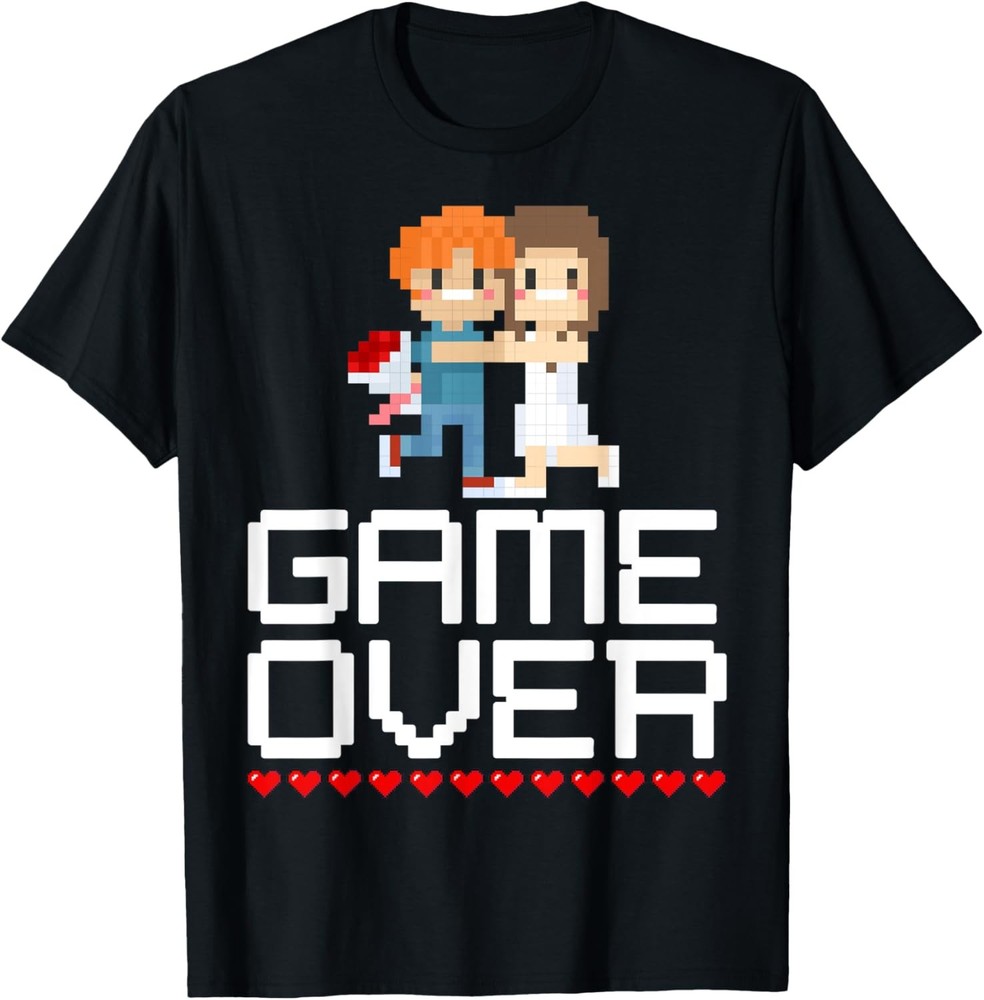 Game Over Bachelor Party Gamer Wedding Groomsman Humor Party T-Shirt