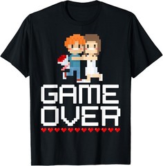 Game Over Bachelor Party Gamer Wedding Groomsman Humor Party T-Shirt