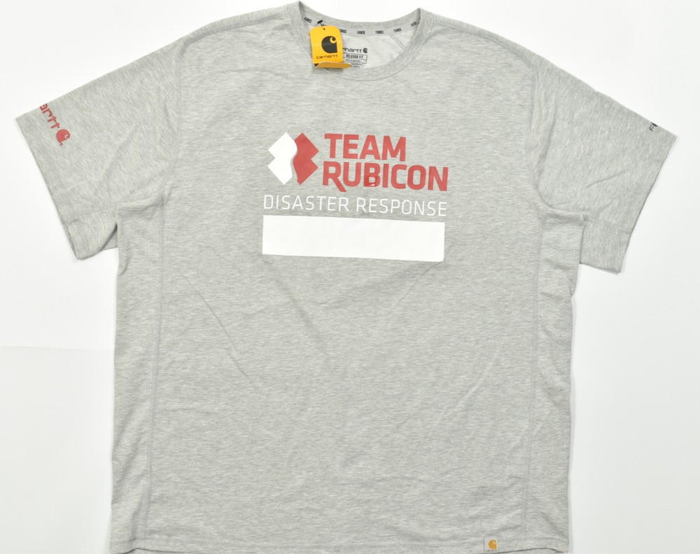 Carhartt Force Mens 2XL Gray Team Rubicon Disaster Response Short Sleeve Graphic