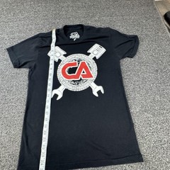 CA Shirt Mens Small Black Mechanic Graphic Automotive Tools Pistons Wrenches USA