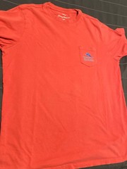 Tommy Bahama Hot Streak Casino Graphic Pocket T Shirt Red Small SP Cigar Dice Po
