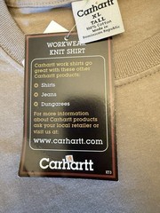VTG Carhartt K87 Pocket Shirt Mens XLT Tall Desert Tan Workwear Fade Lines 2000s