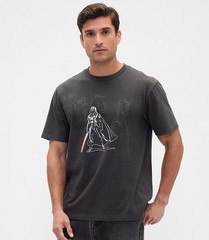GAP Star Wars Shirt Mens Medium Black Darth Vader Graphic Relaxed Fit Tee NEW M