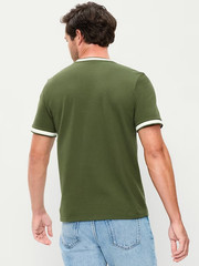 OLD NAVY Men’s Crew Neck Trim Ringer Pique T-Shirt Tee NWT, Many colors & Sizes