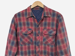 L/XL Vtg 90s Faded Plaid Flannel Distressed Skate Punk Grunge Rock Jacket Shirt