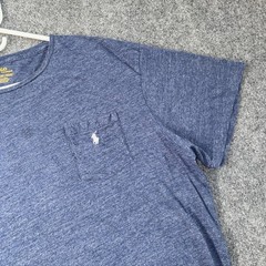 Polo Ralph Lauren Shirt Mens 2XB Big Blue Short Sleeve Crew Neck Pocket Tagless