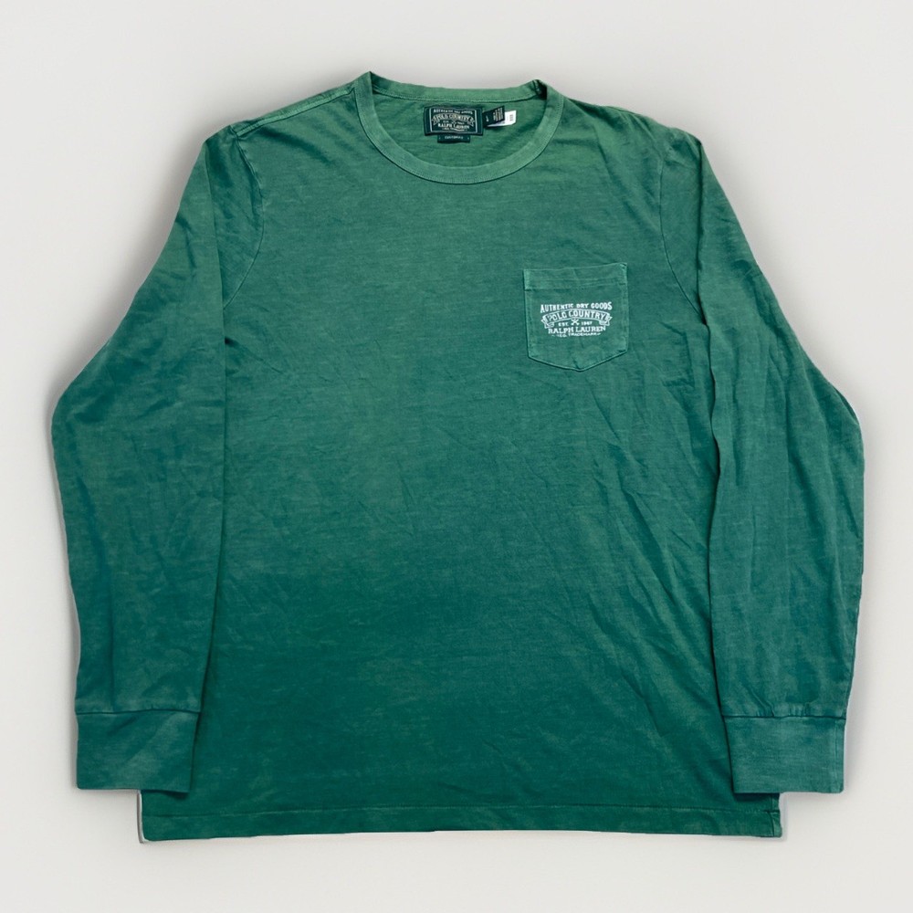 Polo Ralph Lauren Shirt Mens L Green Country Sportsman Custom Fit Retro