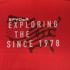 Spyder Mens Large Graphic T Shirt Red Exploring USA Outdoor Logo Stretch NWT