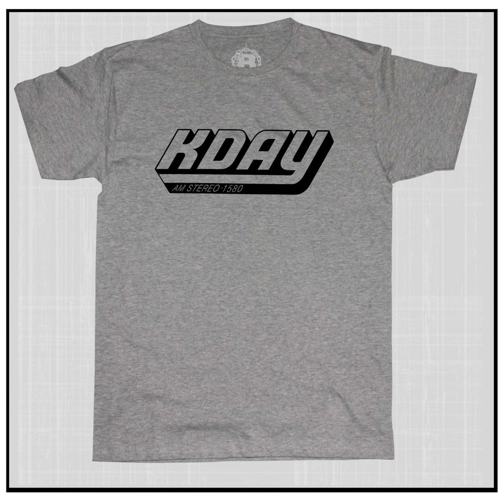 KDAY 1580 AM T SHIRT ORIGINAL HIP HOP DJ 1200 TURNTABLE MUSIC SIZES M-2XL