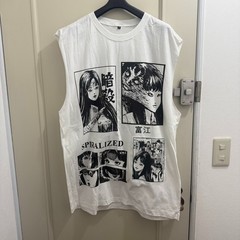 Junji Ito Tomie Uzumaki Spiralized Horror Manga Sleeveless Shirt XL White New
