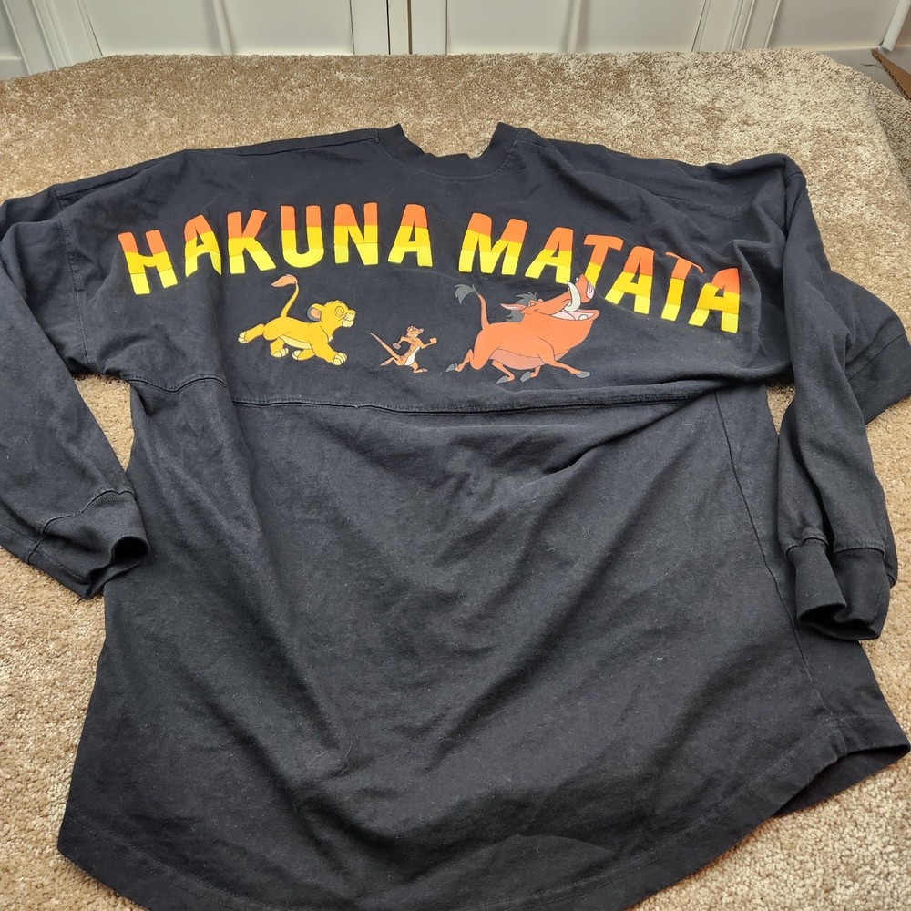 Disney Spirit Jersey The Lion King Hakuna Matata Black Long Sleeve Mens M
