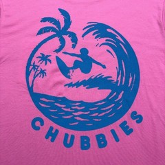 NEW NWT Mens XL Chubbies Graphic T Shirt The Surfer Pink W/ Front Pocket