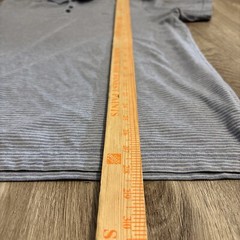 Travis Mathew The Heater Polo Shirt Mens Gray Medium Striped Logo Embroiderd