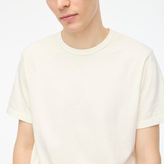 New JCREW Size Mens L Garment-Dyed Tee Shirt in Ivory $49 BZ136