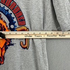 2013 Skull Hotter’N Hell Hundred Bike Race Shirt Gray Mens L Double Sided Biker