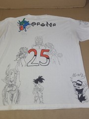 Vtg Y2k Anime /Game Characters Handmade Hand Drawn Single Stitch T Shirt XXL