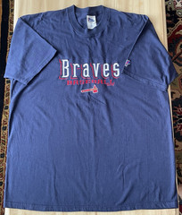Vintage Atlanta Braves T Shirt 1998 Men’s XL Navy Blue Pro Player MLB Baseball
