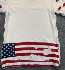 Heritage America Men’s Size Large USA Flag Distressed Longline Tee Zip Sides