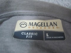 Magellan Outdoors Shirt Mens Large Gray Long Sleeve Pocket Logo Tee Crewneck