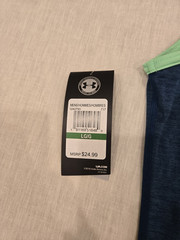 Sz L Under Armour Tech Tank HeatGear Dark Teal/Green Sleeveless Workout Shirt