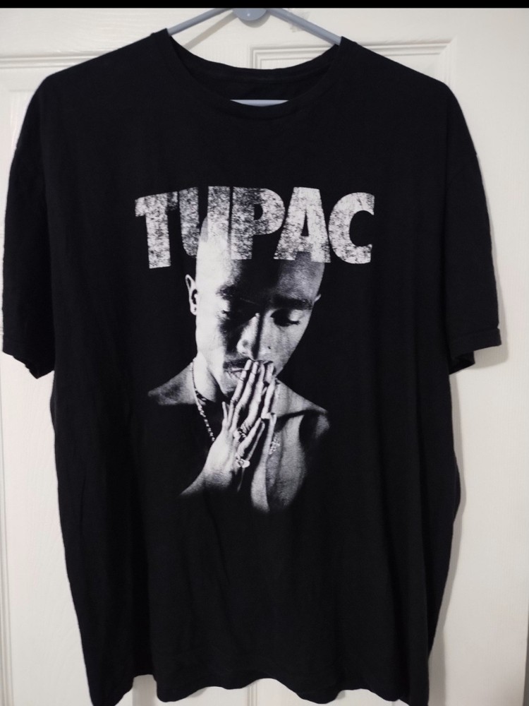 Tupac Shakur Men’s Size Large Praying Hands 90s Hip Hop Rap Tee 2Pac T Shirt