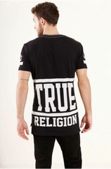 $95 TRUE RELIGION Black White STARTER Oversized Fit Designer Graphic T-shirt NWT