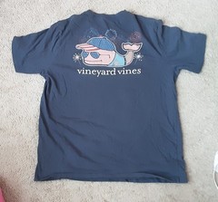 Vineyard Vines Whale Pocket 4th Of July Themed Crew Large Blue Tee Shirt Tee