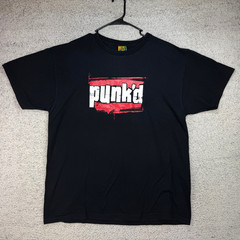 VTG The MTV Store Punk’d Logo Black Cotton Graphic T-Shirt Men’s XL