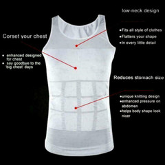 Men Compression Shirt Shapewear Slimming Body Shaper Vest Undershirt Tank Top US