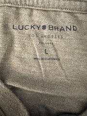 Lucky Brand T Shirt Olive Green American To The Core Men’s Large Distressed