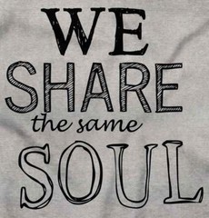 We Share The Same Soul Friendship Romantic Long Sleeve Tshirt Tee for Women