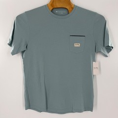 TravisMathew Social Club Mens Pocket T-Shirt Blue Green Cotton Tee Large NEW
